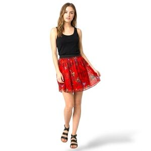 ARITZIA TALULA Fully Lined Chiffon Flirty Mini Skirt w/ Elasticized Waist Sz XS